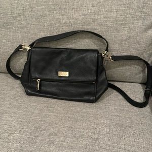 Kate Spade black leather crossbody purse